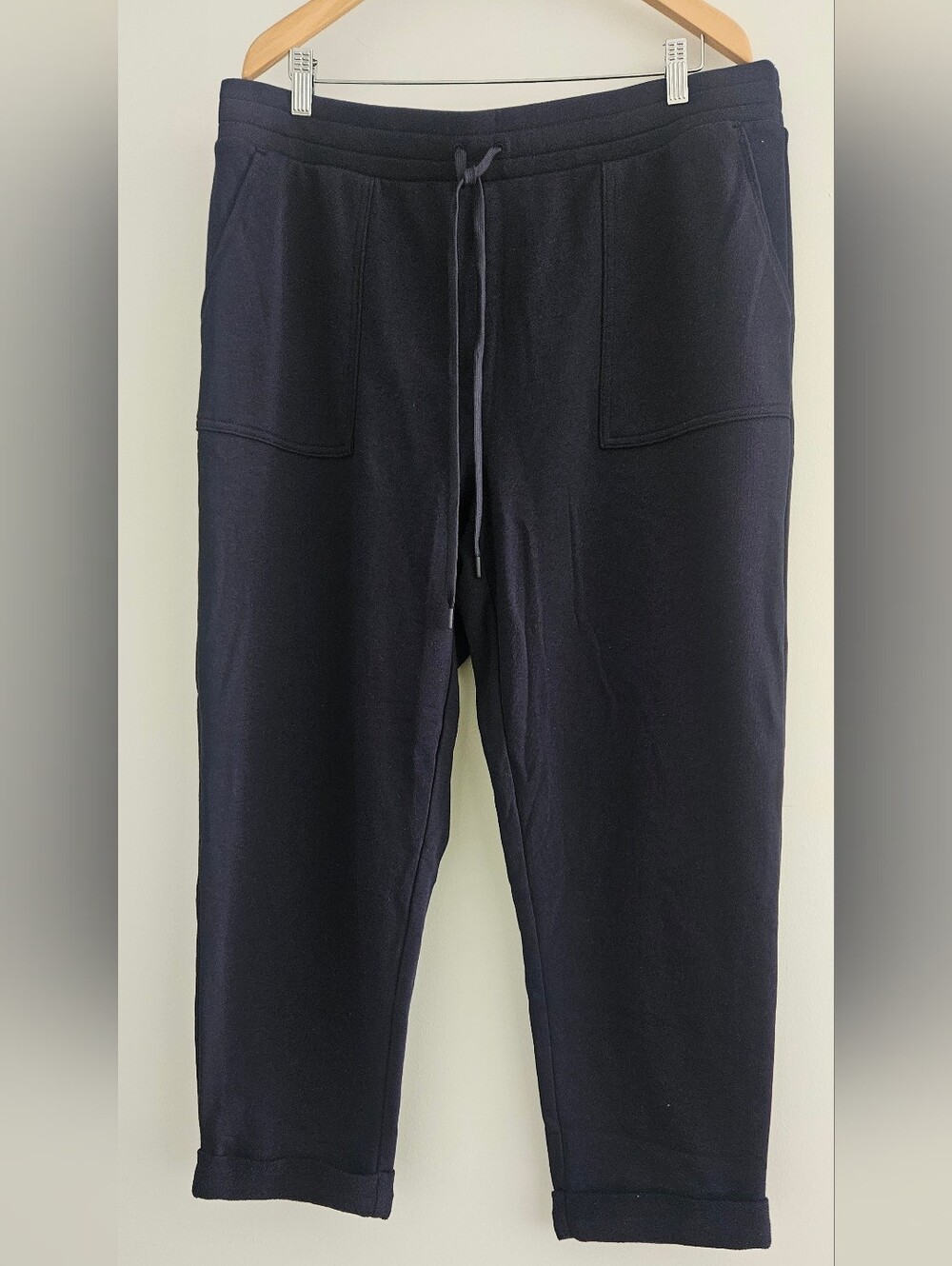 Talbots Navy Cozy French Terry Taper Leg Pants Size XL NWT